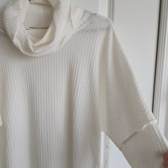 Cream Coloured Lightweight Cowl Neck Sweater - Picture 3 of 7